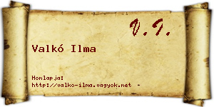 Valkó Ilma névjegykártya